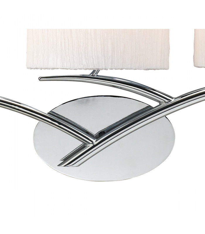 Eve Wall Lamp 3 Light E27 Polished Chrome With White Oval Shades-5
