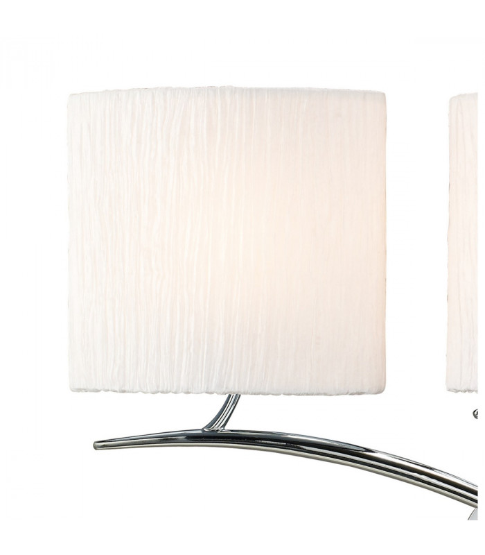 Eve Wall Lamp 3 Light E27 Polished Chrome With White Oval Shades-6