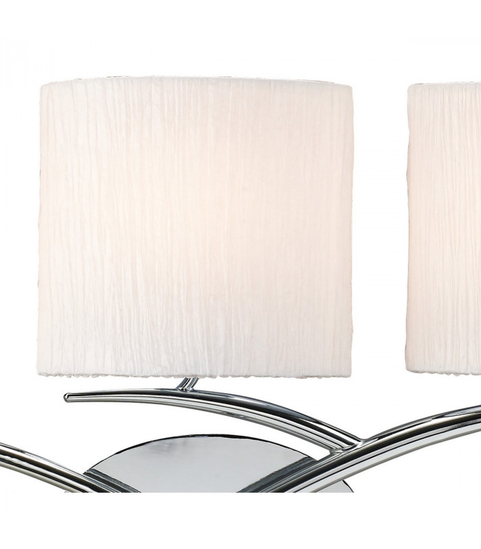 Eve Wall Lamp 3 Light E27 Polished Chrome With White Oval Shades-7