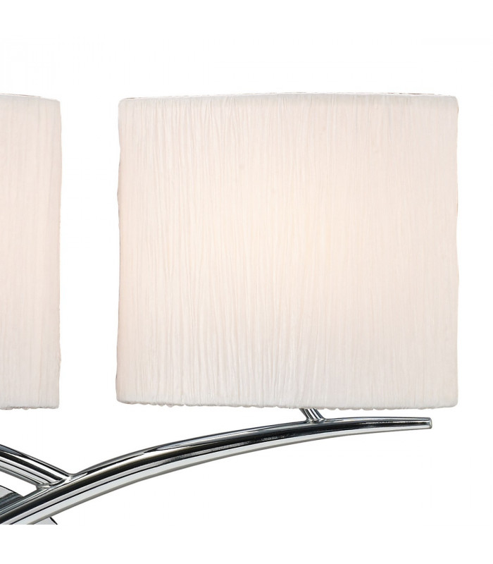 Eve Wall Lamp 3 Light E27 Polished Chrome With White Oval Shades-8