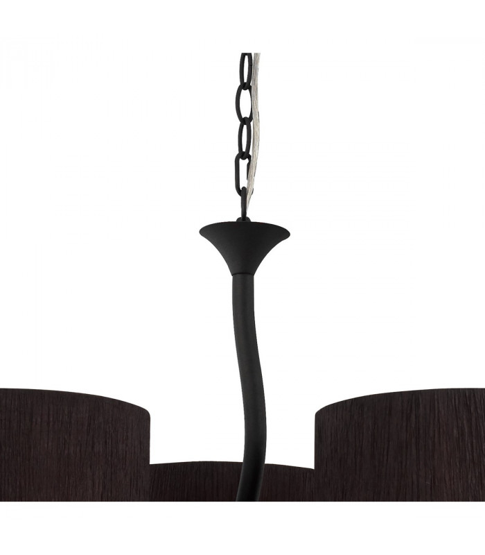 Eve Pendant 3 Light E27 Anthracite With Black Round Shades-4