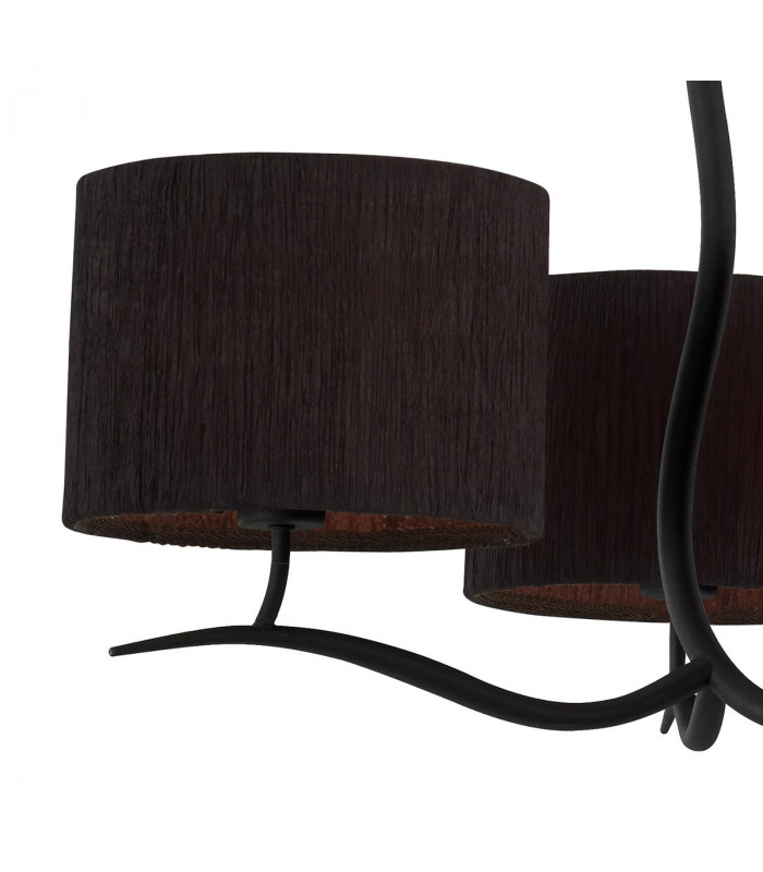 Eve Pendant 3 Light E27 Anthracite With Black Round Shades-6