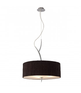 Eve Pendant 3 Light E27 Polished Chrome With Black Round Shade-1