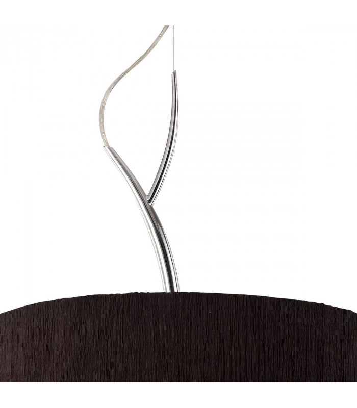 Eve Pendant 3 Light E27 Polished Chrome With Black Round Shade-4