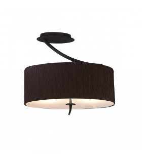 Eve Semi Flush 2 Light E27 Anthracite With Black Oval Shade-1