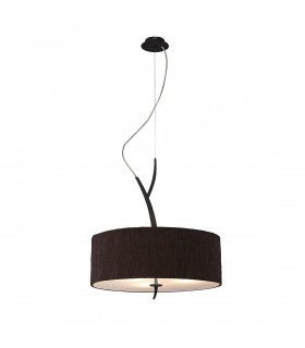 Eve Pendant 3 Light E27 Anthracite With Black Round Shade-1