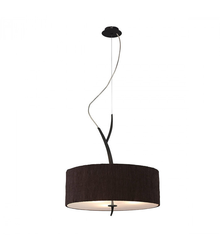 Eve Pendant 3 Light E27 Anthracite With Black Round Shade-1