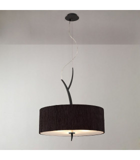 Eve Pendant 3 Light E27 Anthracite With Black Round Shade-2