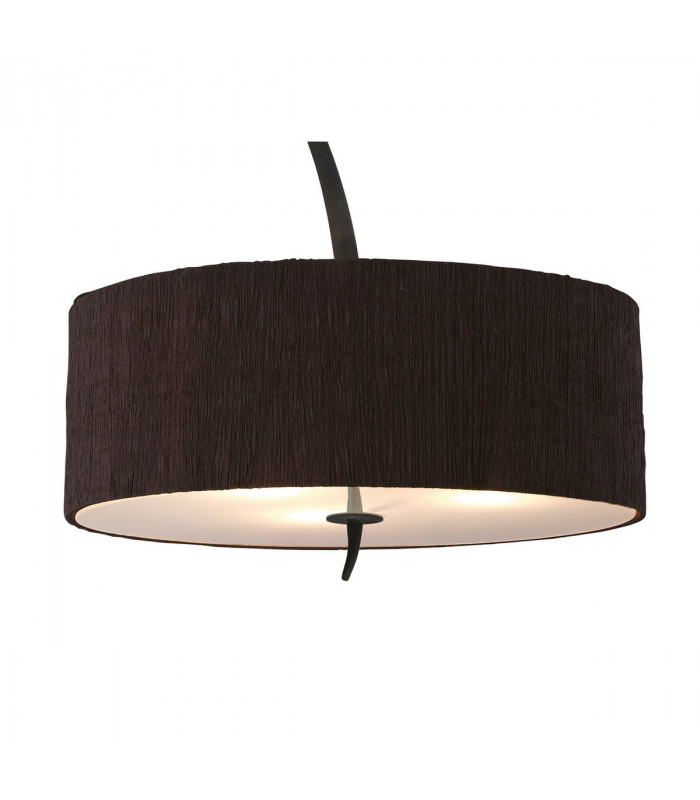 Eve Pendant 3 Light E27 Anthracite With Black Round Shade-5