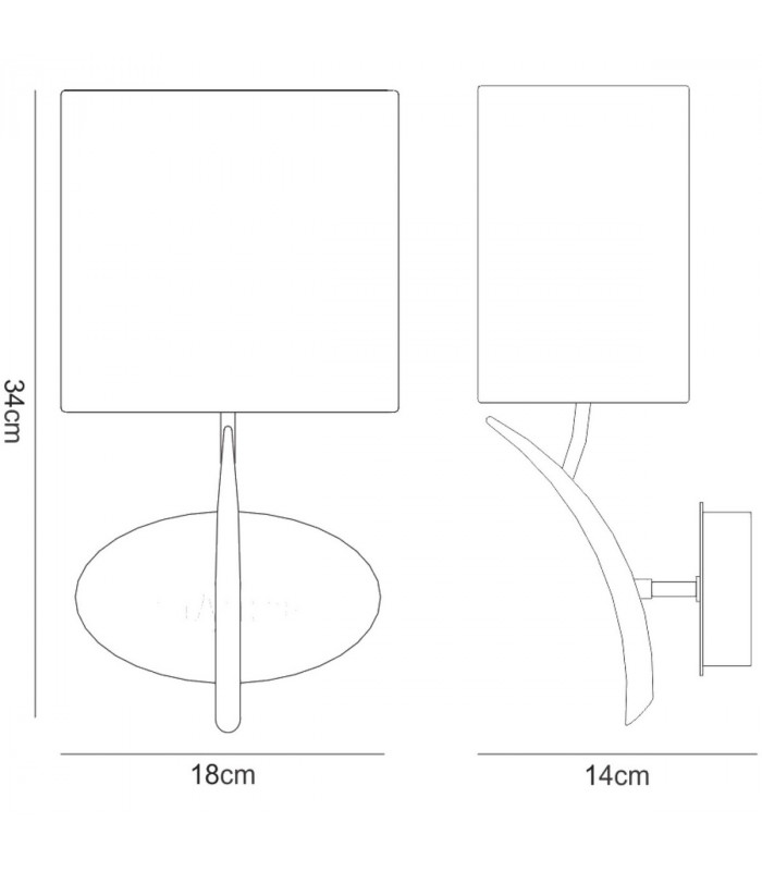 Eve Wall Lamp 1 Light E27 Polished Chrome With White Oval Shade-7