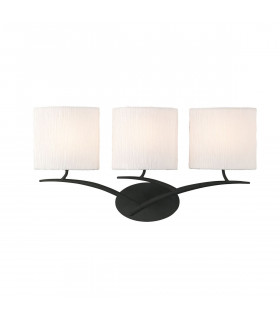 Eve Wall Lamp 3 Light E27 Anthracite With White Oval Shades-1