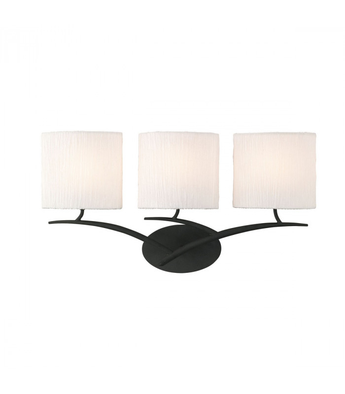 Eve Wall Lamp 3 Light E27 Anthracite With White Oval Shades-1