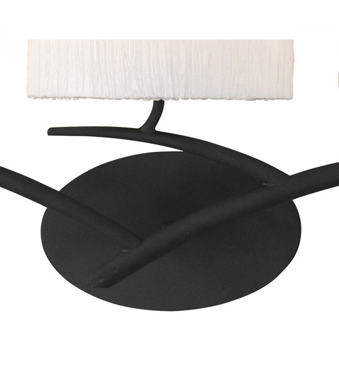 Eve Wall Lamp 3 Light E27 Anthracite With White Oval Shades-3