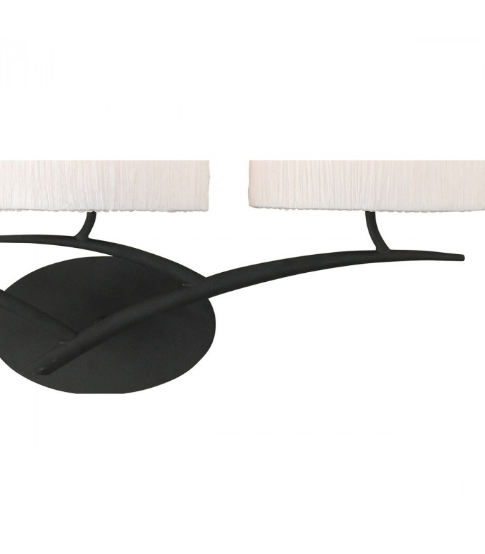 Eve Wall Lamp 3 Light E27 Anthracite With White Oval Shades-5