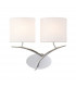Eve Wall Lamp 2 Light E27 Polished Chrome With White Oval Shades-1
