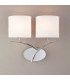 Eve Wall Lamp 2 Light E27 Polished Chrome With White Oval Shades-2