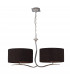 Eve Linear Pendant 2 Arm 4 Light E27 Polished Chrome With Black Oval Shades-1