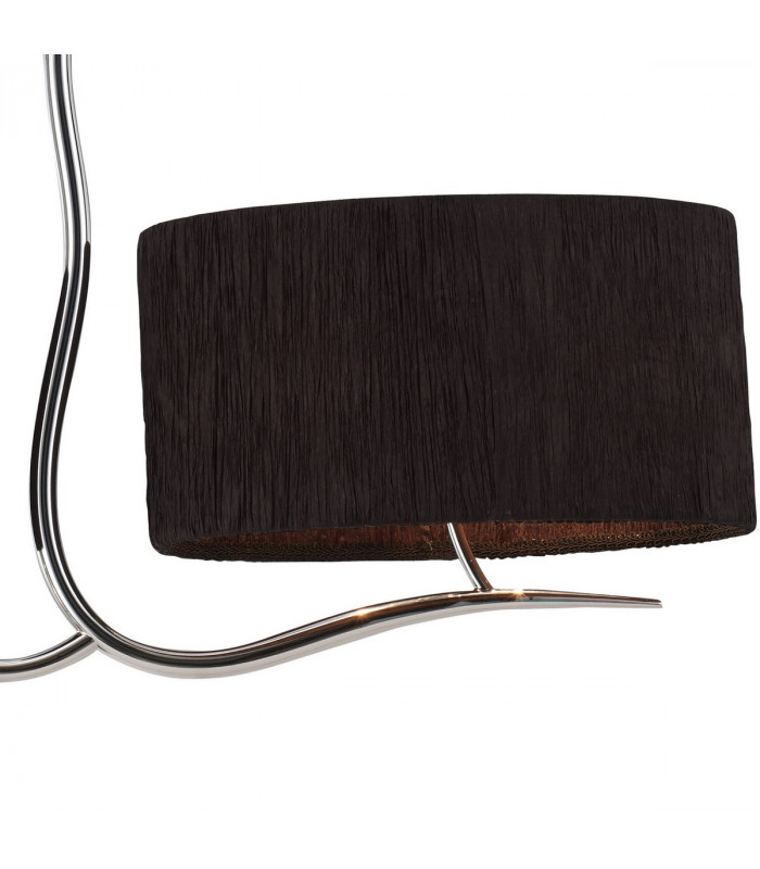 Eve Linear Pendant 2 Arm 4 Light E27 Polished Chrome With Black Oval Shades-4