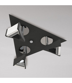 Filippo Spot Light 3 Light LED Triangular 15W 3000K, 1350lm, Matt Black/Polished Chrome, 3yrs Warranty