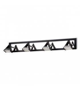 Filippo Linear Spot Light 4 Light LED 20W 3000K, 1750lm, Matt Black/Polished Chrome, 3yrs Warranty