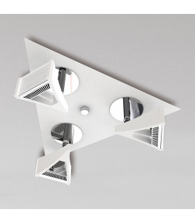 Filippo Spot Light 3 Light LED Triangular 5W 3000K, 1300lm, Matt White/Polished Chrome, 3yrs Warranty