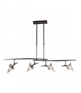 Flavia Telescopic Linear Pendant 4 Light G9 With Adjustable Heads Black Chrome-1