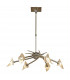 Flavia Telescopic Pendant Convertible To Semi Flush Round 6 Light G9 Antique Brass-3