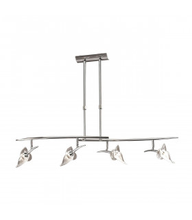 Flavia Telescopic Pendant Linear Bar 4 Light G9 With Adjustable Heads Polished Chrome-1