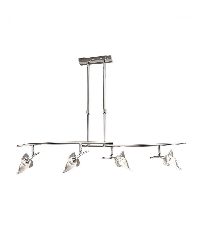 Flavia Telescopic Pendant Linear Bar 4 Light G9 With Adjustable Heads Polished Chrome-1