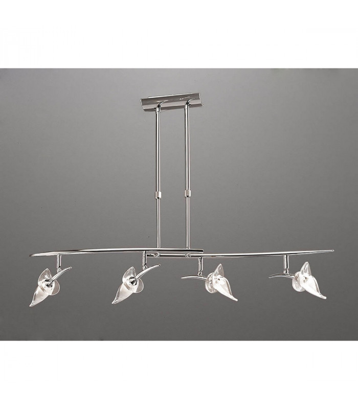 Flavia Telescopic Pendant Linear Bar 4 Light G9 With Adjustable Heads Polished Chrome-2