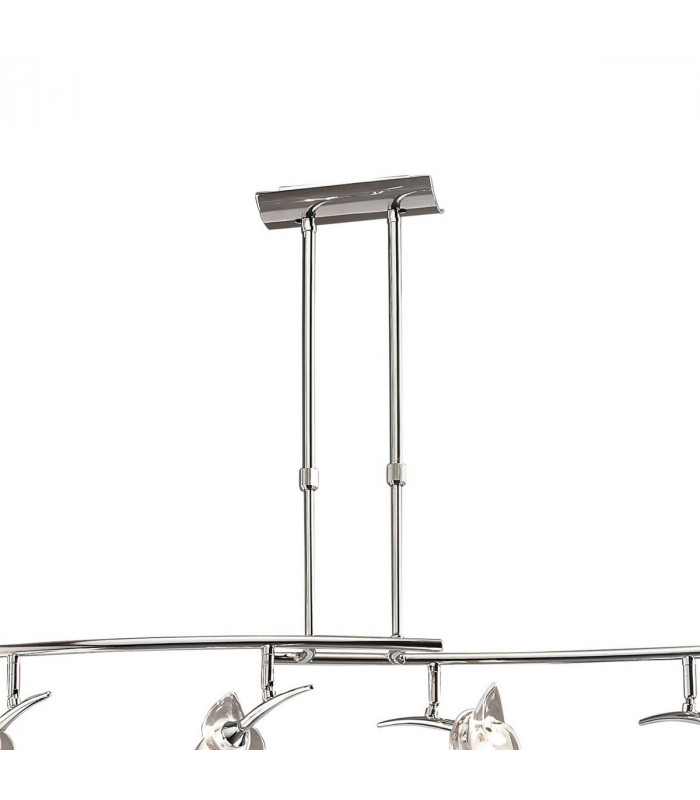 Flavia Telescopic Pendant Linear Bar 4 Light G9 With Adjustable Heads Polished Chrome-3