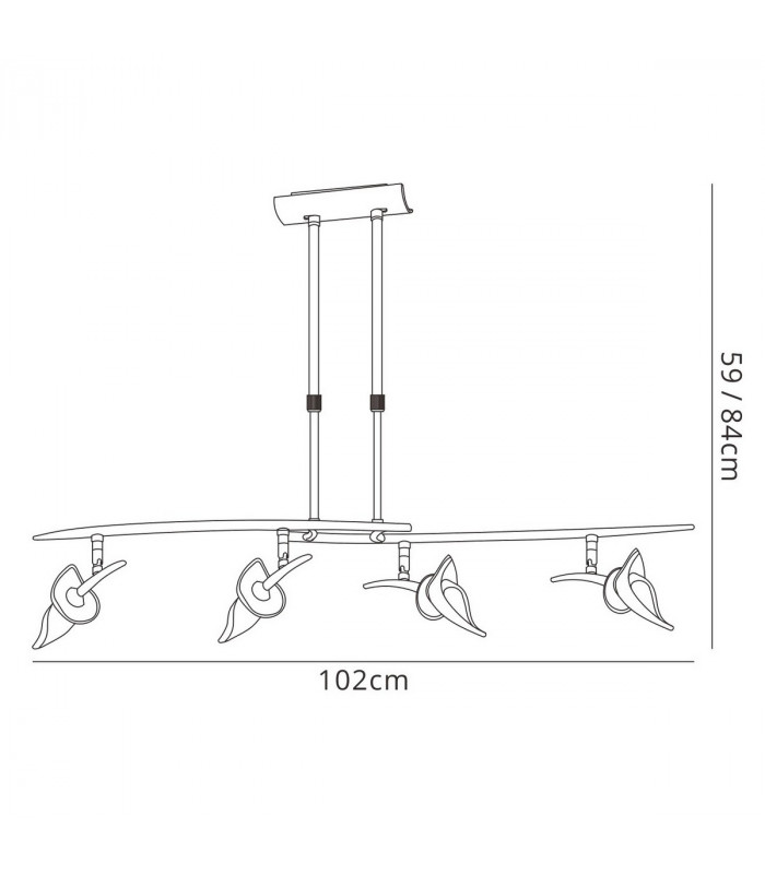 Flavia Telescopic Pendant Linear Bar 4 Light G9 With Adjustable Heads Polished Chrome-5