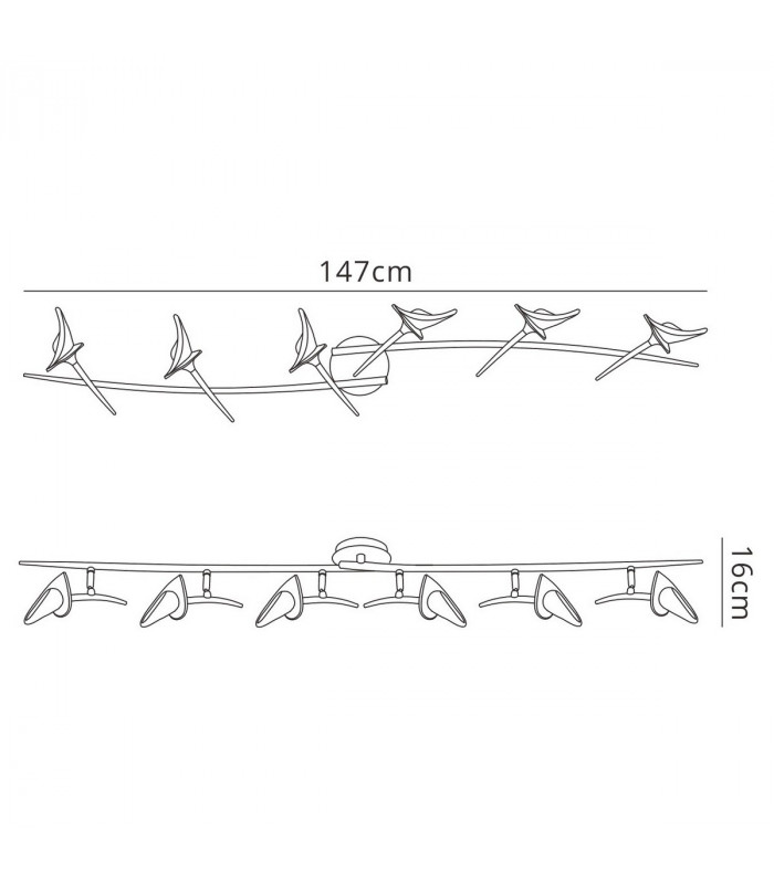 Flavia Linear Spot Light 6 Light G9 With Adjustable Heads Polished Chrome-5