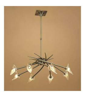 Flavia Telescopic Pendant Round 8 Light G9 Antique Brass-2