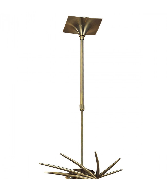 Flavia Telescopic Pendant Round 8 Light G9 Antique Brass-3