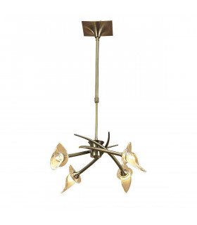 Flavia Telescopic Pendant Convertible To Semi Flush Round 4 Light G9 Antique Brass-1