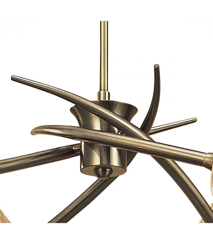 Flavia Telescopic Pendant Convertible To Semi Flush Round 4 Light G9 Antique Brass-5