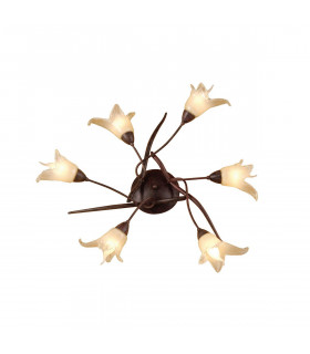 (0024 004) Florida Ceiling 6 Light E14 Brown/Black Oxide-1