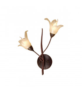 (0024 005) Florida Wall Lamp Switched 2 Light E14 Brown/Black Oxide-1