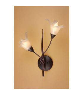 (0024 005) Florida Wall Lamp Switched 2 Light E14 Brown/Black Oxide-2