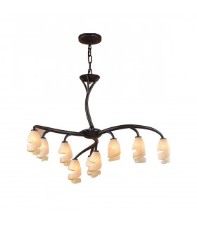 Forest Pendant 3 Arm 9 Light G9 Brown/Black Oxide-1