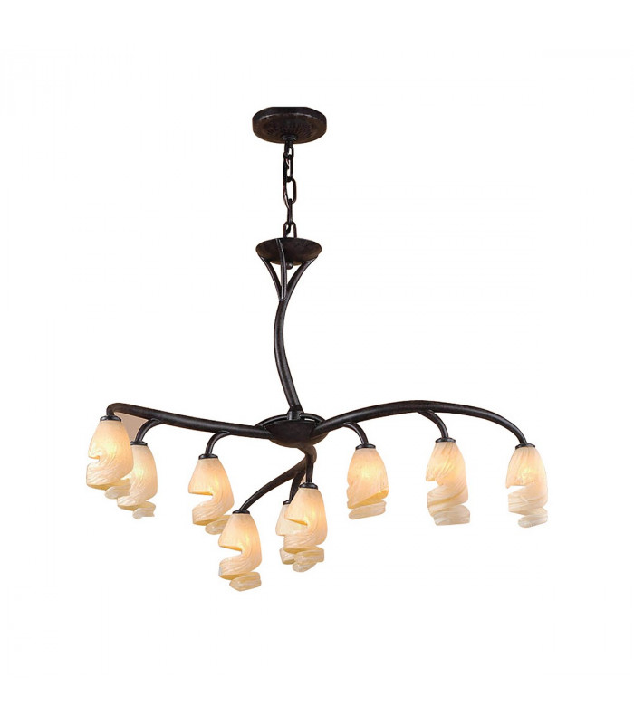 Forest Pendant 3 Arm 9 Light G9 Brown/Black Oxide-1