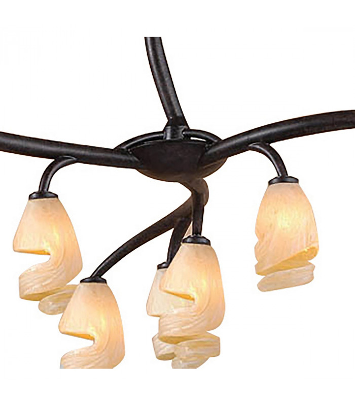Forest Pendant 3 Arm 9 Light G9 Brown/Black Oxide-4