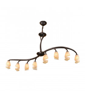 Forest Semi Ceililng 8 Light G9 Bar Brown Black Oxide-1
