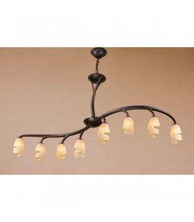 Forest Semi Ceililng 8 Light G9 Bar Brown Black Oxide-2