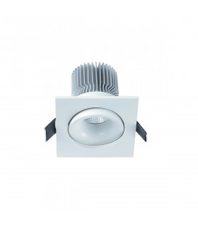 Formentera Recessed Swivel Downlight 8cm Square 7W COB LED 4000K 580lm Matt White Driver Included 3yrs Warranty-1