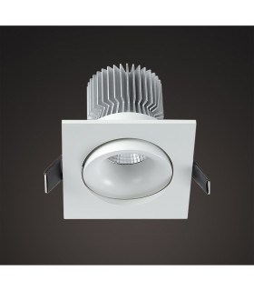 Formentera Recessed Swivel Downlight 8cm Square 7W COB LED 4000K 580lm Matt White Driver Included 3yrs Warranty-2