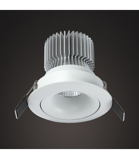 Formentera Recessed Swivel Downlight 8cm Round 7W COB LED 3000K 550lm Matt White Driver Included 3yrs Warranty-2