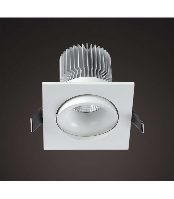 Formentera Recessed Swivel Downlight 8cm Square 7W COB LED 3000K 550lm Matt White Driver Included 3yrs Warranty-2