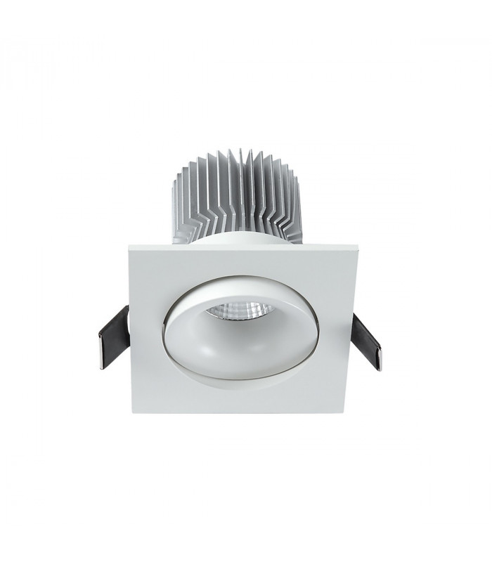 Formentera Recessed Swivel Downlight 8cm Square 7W COB LED 3000K 550lm Matt White Driver Included 3yrs Warranty-3